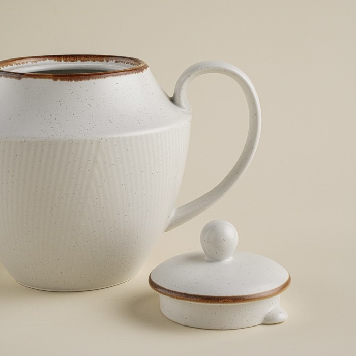 Чайник заварочный фарфоровый SL Home &laquo;Волна в камне&raquo;, 1 л, 22&times;13&times;15,5 см, цвет белый