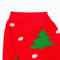 Носки женские &laquo;Ёлки&raquo; цвет красный, размер 23-25