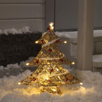 Светодиодная фигура &laquo;Ёлка с ягодами&raquo; 40 &times; 50 &times; 10 см, металл, 220 В, свечение тёплое белое