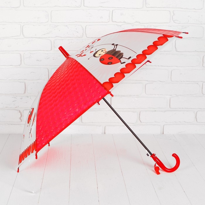 Зонт детский 3Д Зонт детский 3Д "Божьи коровки" d= 82 см, Уценка (нет свистка)