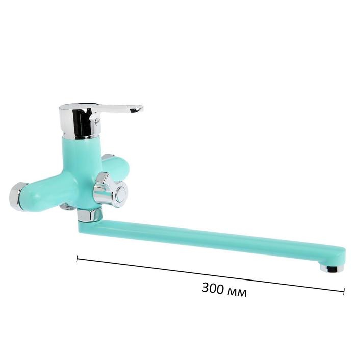 Cмеситель для ванны Accoona A7167M, с душевым набором, силумин, цвет бирюзовый Cмеситель для ванны Accoona A7167M, с душевым набором, силумин, цвет бирюзовый