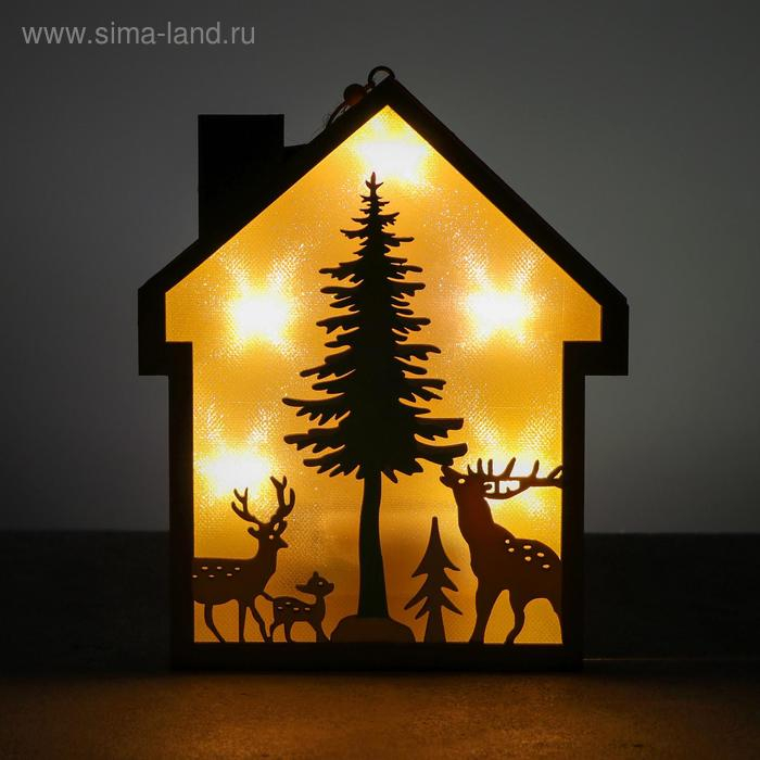 Новогодний декор с подсветкой &laquo;Домик&raquo; 2АА, 2х15х18,3 см
