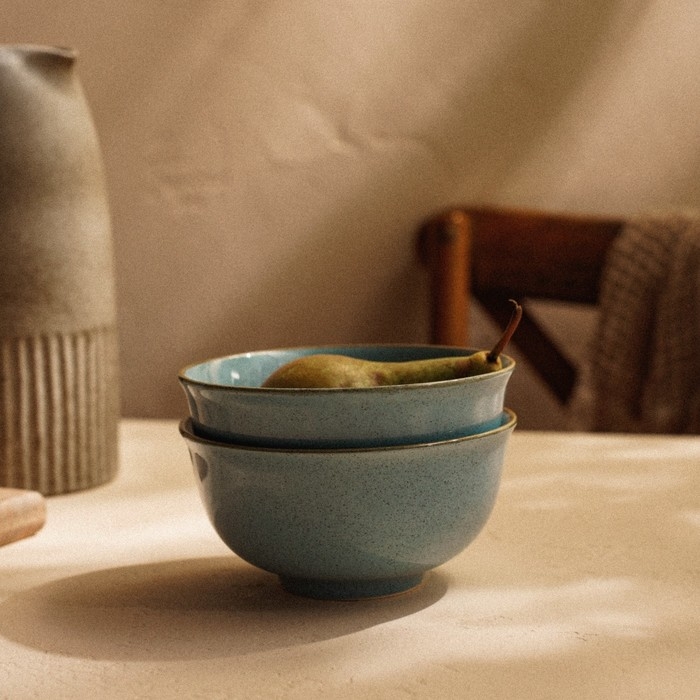 Набор салатников фарфоровых SL Home &laquo;Аззура&raquo;, 750 мл, d=15 см, цвет голубой