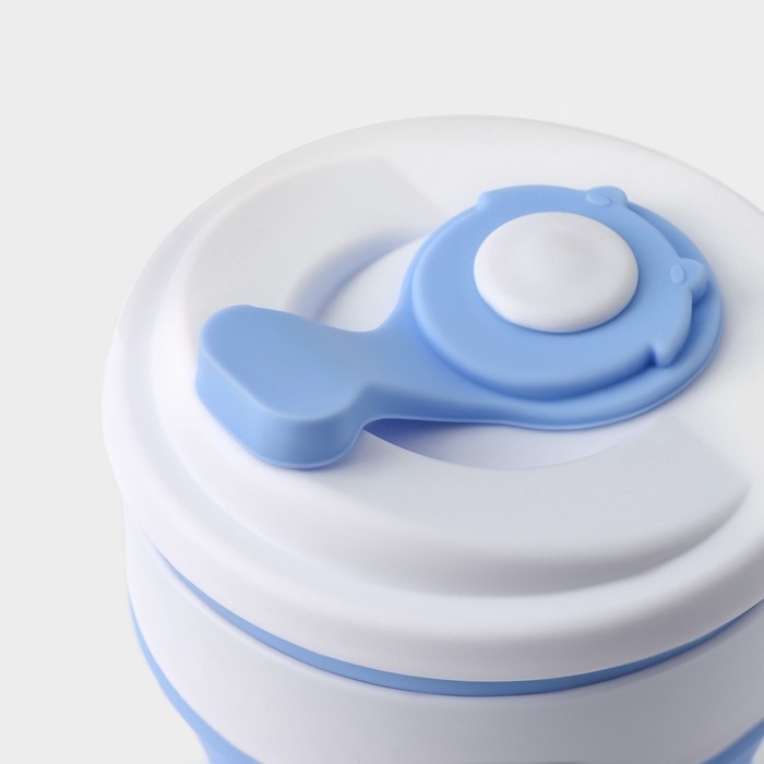 Стакан складной с крышкой Доляна «С собой», 350 мл, 8,5×14 см, цвет голубой Стакан складной с крышкой Доляна «С собой», 350 мл, 8,5×14 см, цвет голубой