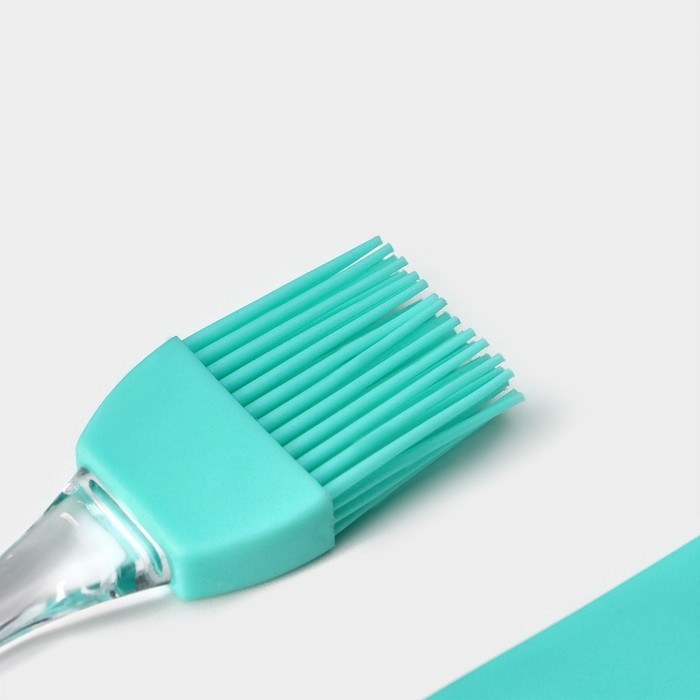 Набор для выпечки Доляна &laquo;Лёд&raquo;, 2 предмета: лопатка 18,5 см, кисть 16,5 см, цвет бирюзовый