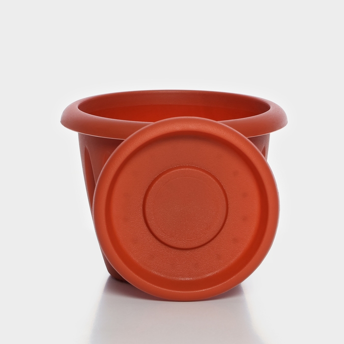 Горшок с поддоном &laquo;Фелиция&raquo;, 1,8 л, цвет терракотовый