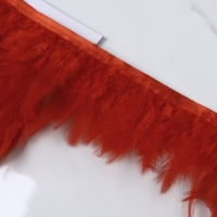 Тесьма с перьями петуха, 10-15 см, 5 &plusmn; 0,5 м, цвет красный