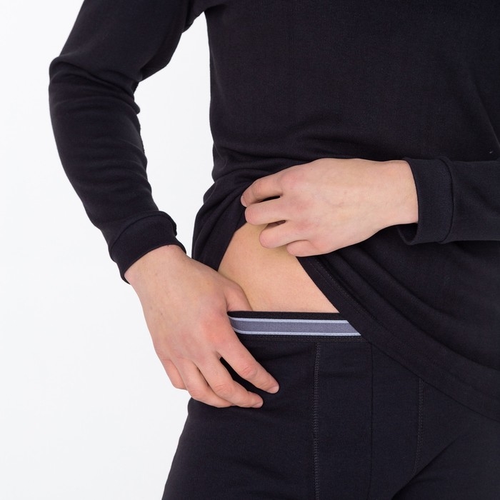 Термобельё (фуфайка,кальсоны) мужское НАЧЁС, цвет чёрный, размер 46