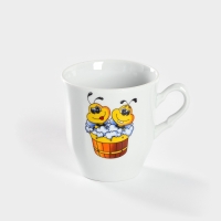 Кружка детская Добрушский завод &laquo;Пчёлы&raquo;, 250 мл, фарфор, белая, рисунок МИКС