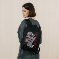 Рюкзак школьный текстильный «Дракон», 38×14×27 см, чёрный Рюкзак школьный текстильный «Дракон», 38×14×27 см, чёрный