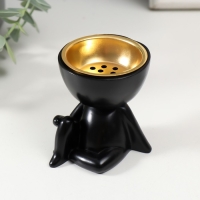 Подставка под благовония полистоун "Человечек сидит" чёрный 6,7х6х6,8 см Подставка под благовония полистоун "Человечек сидит" чёрный 6,7х6х6,8 см