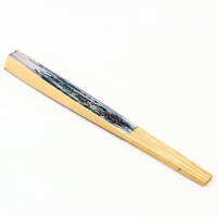 Веер бамбук, текстиль h=90 см "Зелёные горы" белый