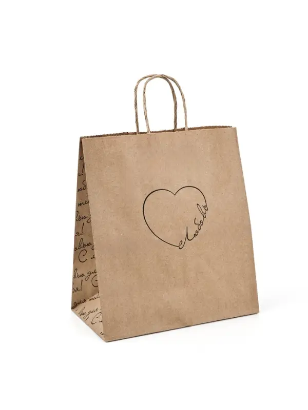 Пакет подарочный крафтовый &laquo;Сердце&raquo;, 22 х 25 х 12 см