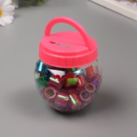 Клейкая лента пластик в банке "Перламутровый микс" н-р 40 шт 1,2 см, дл.0,9 м 7х7х9 см