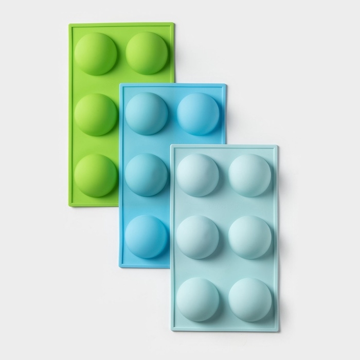 Форма для выпечки Доляна &laquo;Фигуры. Полусфера&raquo;, силикон, 27&times;18&times;3,5 см, 6 ячеек (7&times;7&times;3,5 см), цвет МИКС