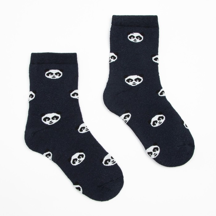 Носки женские махровые &laquo;Панда&raquo;, цвет тёмно-синий, размер 23-25