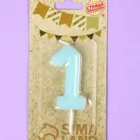 Свеча в торт &laquo;Цифра 1&raquo;, светящаяся голубая, 9 см