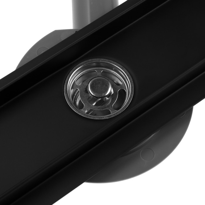 Трап ZEIN engr, c флaнцeм свободного вращ 360&deg;, 7*40 см, d=40/50 мм, нерж сталь, черный