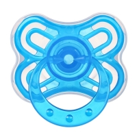 Соска - пустышка силиконовая классическая, от 6 мес.,с колпачком + держатель &laquo;Зайка&raquo;, цвет голубой