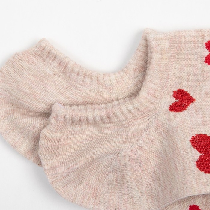 Носки женские MINAKU &laquo;Сердце&raquo;, цвет бежевый, размер 36-37 (23 см)