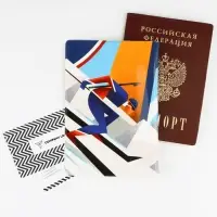 Обложка для паспорта &laquo;Russian sport&raquo;, зимние виды, геометрия, ПВХ