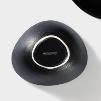 Салатник фарфоровый Magistro Carbon, 12&times;10,5 см, цвет чёрный