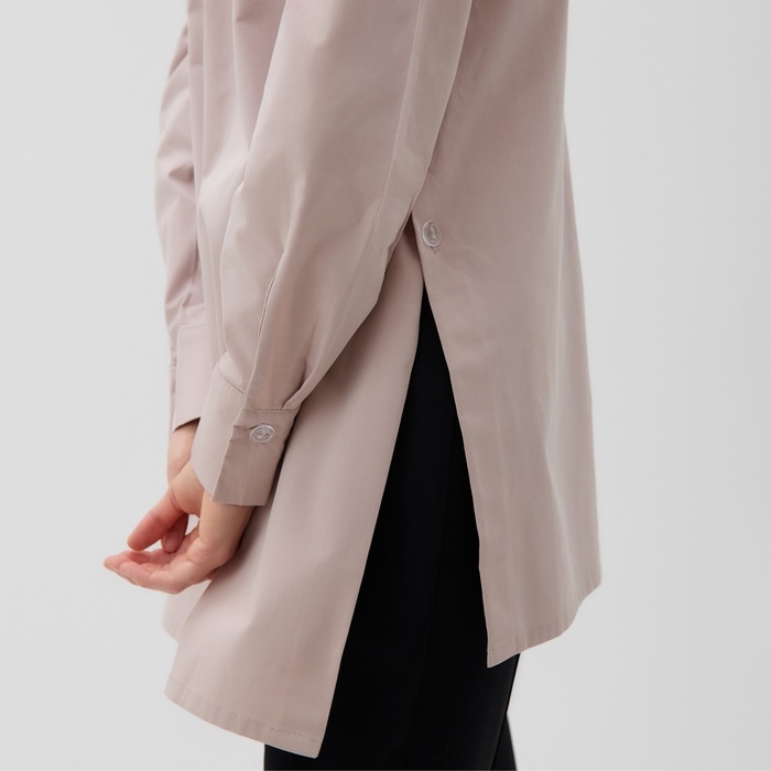 Рубашка женская удлиненная MINAKU: Casual Collection цвет серо-розовый, р-р 48 Рубашка женская удлиненная MINAKU: Casual Collection цвет серо-розовый, р-р 48