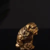 Набор статуэток "Гости, кошка и собака" 7 см, бронза