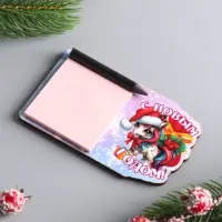 Магнит новогодний с блоком для заметок &laquo;С Новым Годом&raquo;, размер магнита 6.5&times;11 см