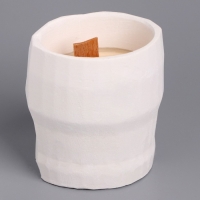 Свеча из соевого воска в кашпо &laquo;Геометрическая голова&raquo;, 9&times;7.5 см, белая