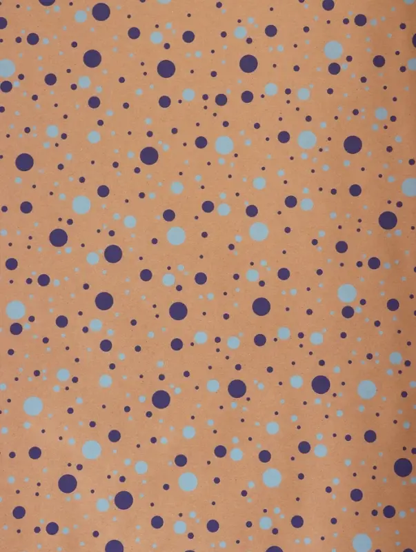 Крафт бумага &laquo;Конфетти&raquo; синий/голубой на коричневом фоне, 0.72&times;10&plusmn;5% м, 60 г