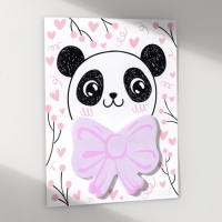 Магнит с блоком для записей "Панда с бантом" 12,5х15,7 см