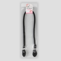 Ручка для сумки, 60 &times; 1 см, с пришивными петлями 3,5 см, цвет чёрный/серебряный