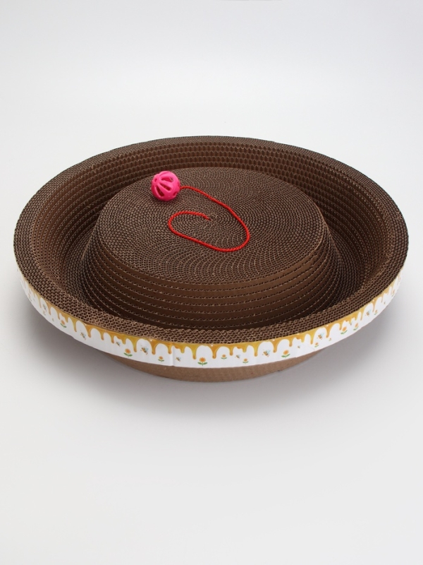 Когтеточка-лежанка Когтеточка-лежанка "Пижон" из гофрокартона с кошачьей мятой "Пчелка", 45 х 9 см