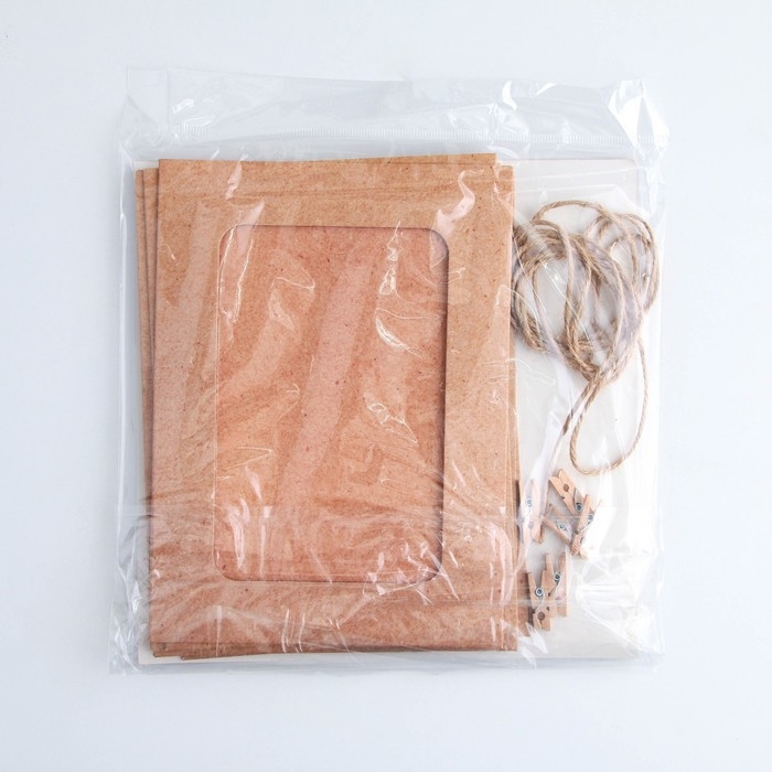 Гирлянда для фотографий с прищепками «Крафт», 6 шт. Гирлянда для фотографий с прищепками «Крафт», 6 шт.