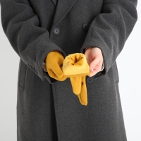 Перчатки женские, безразмерные, без утеплителя, цвет горчичный Перчатки женские, безразмерные, без утеплителя, цвет горчичный