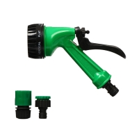 Набор: пистолет для полива, 7 режимов, коннектор 1/2" (12 мм), адаптер 1/2"&minus;3/4" (12 мм&minus;19 мм), Greengo