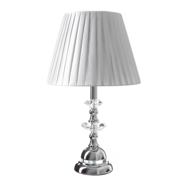 Лампа настольная "Антураж" 1х40Вт Е27+ LED подсветка 3Вт хром 28х28х46см