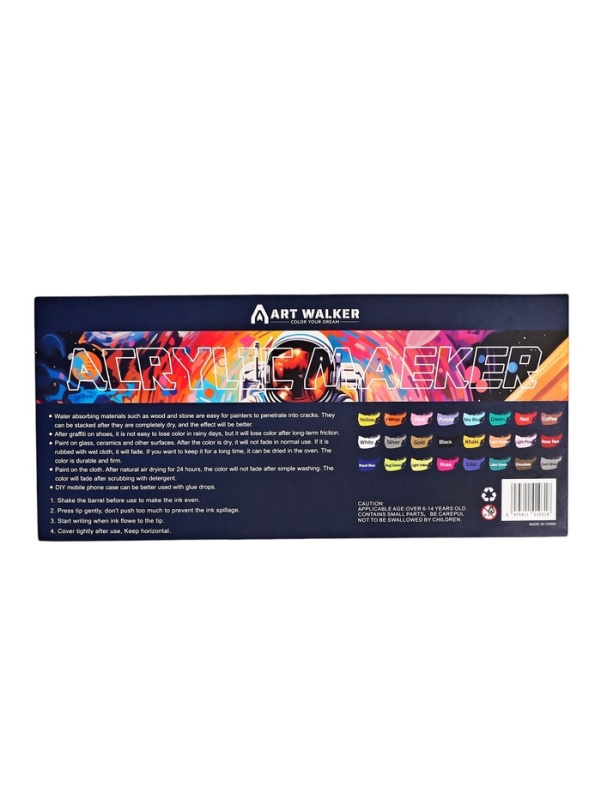 Набор маркеров акриловых 24 цвета, конусный наконечник 0,7мм