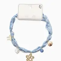 Колье-чокер на платке "Стиль". цвет голубой с золотом