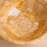 Салатник "Пряник" дерево манго 23х23х10,5 см