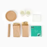 МП Набор бумажной посуды "Крафт", 20 персон