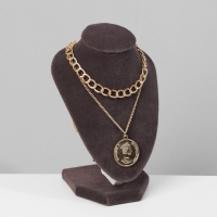 Бюст для украшений, 10&times;7,5&times;15 см, h=15 см, флок, цвет серый графит