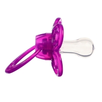 Соска - пустышка силиконовая классическая, от 6 мес., с колпачком + держатель «Мишка», цвет фиолетовый Соска - пустышка силиконовая классическая, от 6 мес., с колпачком + держатель «Мишка», цвет фиолетовый