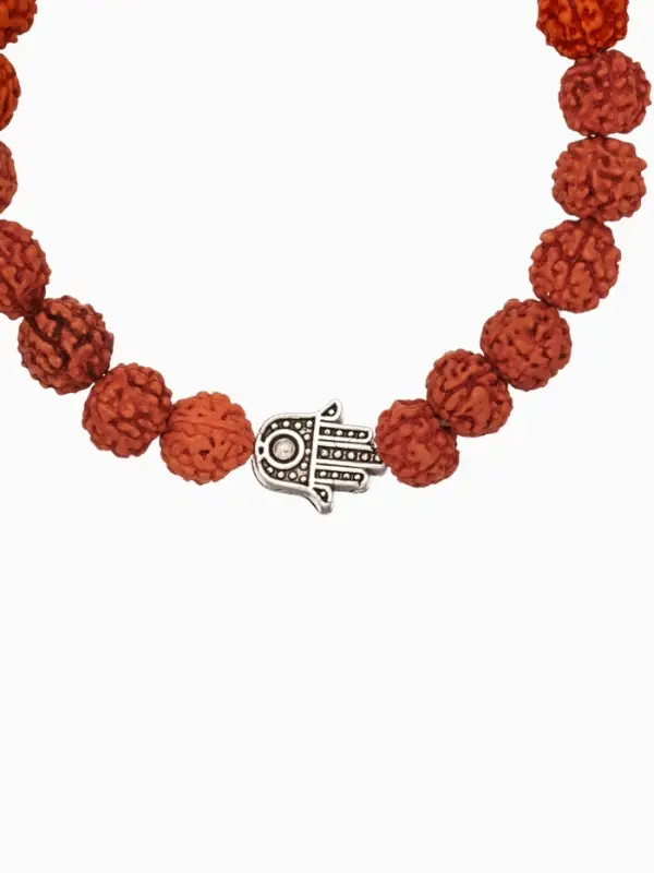 Браслет "Хамса" рудракша, длина 18 см