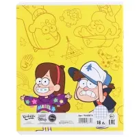 Тетрадь в клетку 18 листов, 5 видов МИКС, обложка мелованный картон, &laquo;Гравити Фолз&raquo;