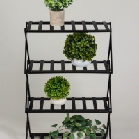 Подставка для цветов Greengo, 4 полки, 50 &times; 25 &times; 68 см, напольная, бамбук, чёрная