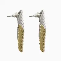 Серьги металл "Тренд" плетение, цвет золото с серебром