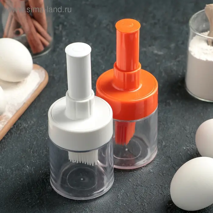 Кисть с ёмкостью, силикон, 6&times;15 см, МИКС