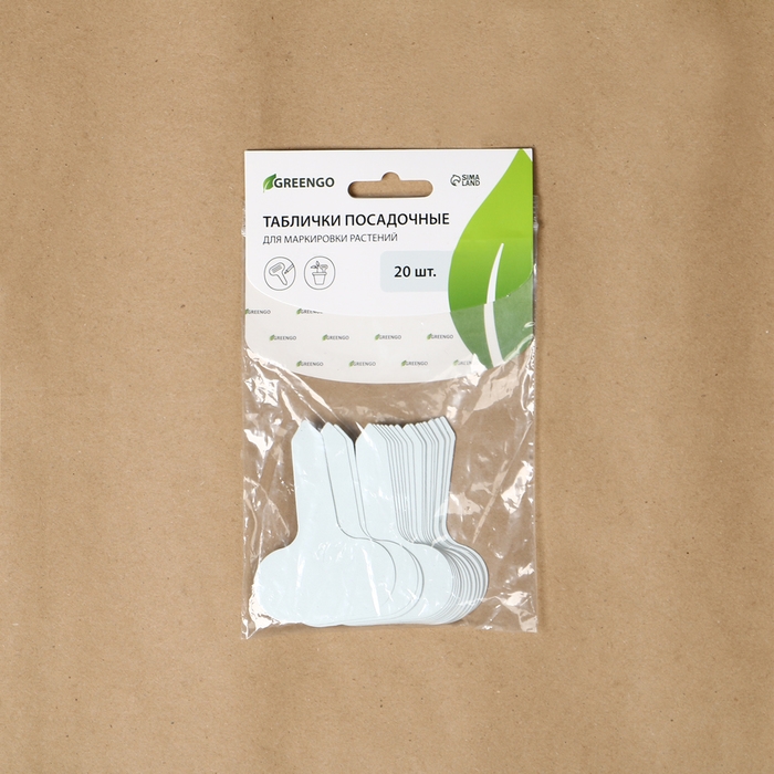 Таблички садовые для маркировки, 7 см, набор 20 шт., пластик, цвет МИКС, Greengo